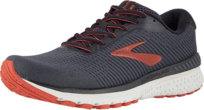 Men's Brooks Adrenaline GTS 20, Black/Ebony/Ketchup, 10 D Medium