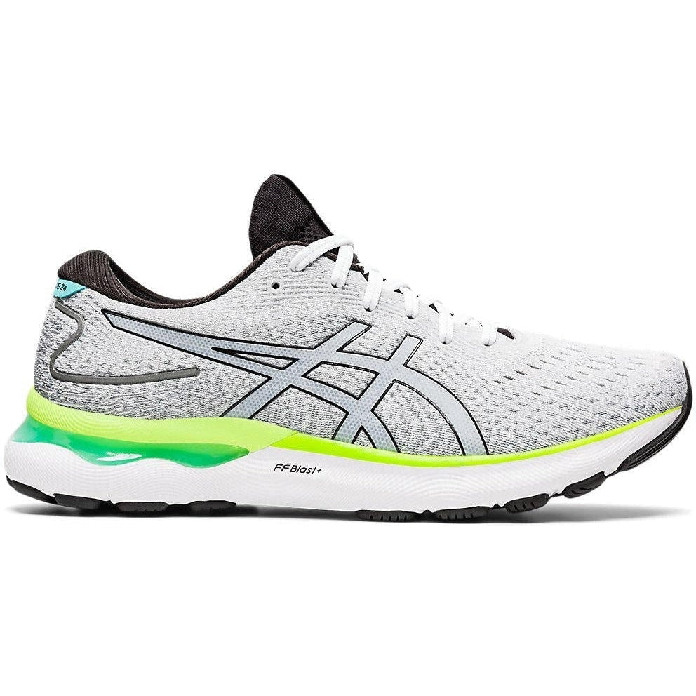 Men's Asics GEL-Nimbus 24, White/Black, 8.5 D Medium