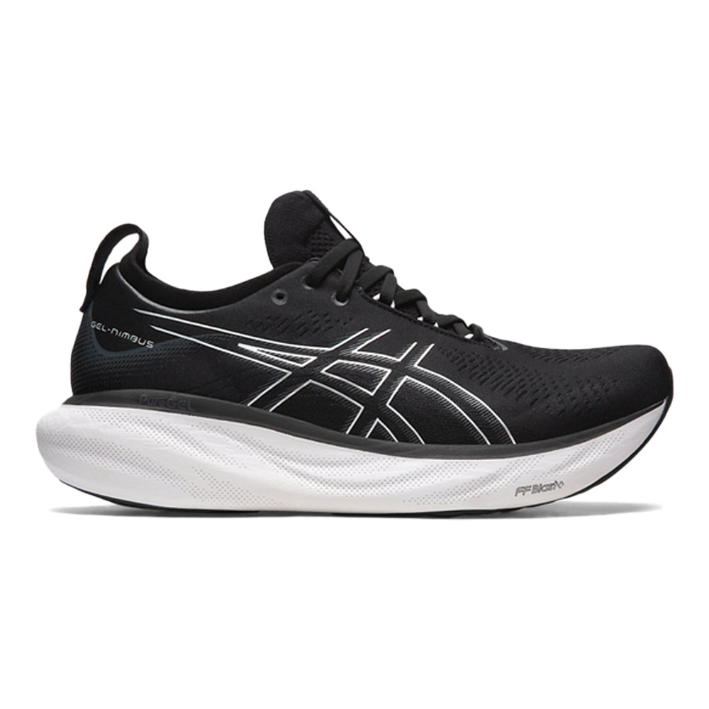 Men's Asics Gel-Nimbus 25, Black/Pure Silver, 9.5 4E Extra Wide