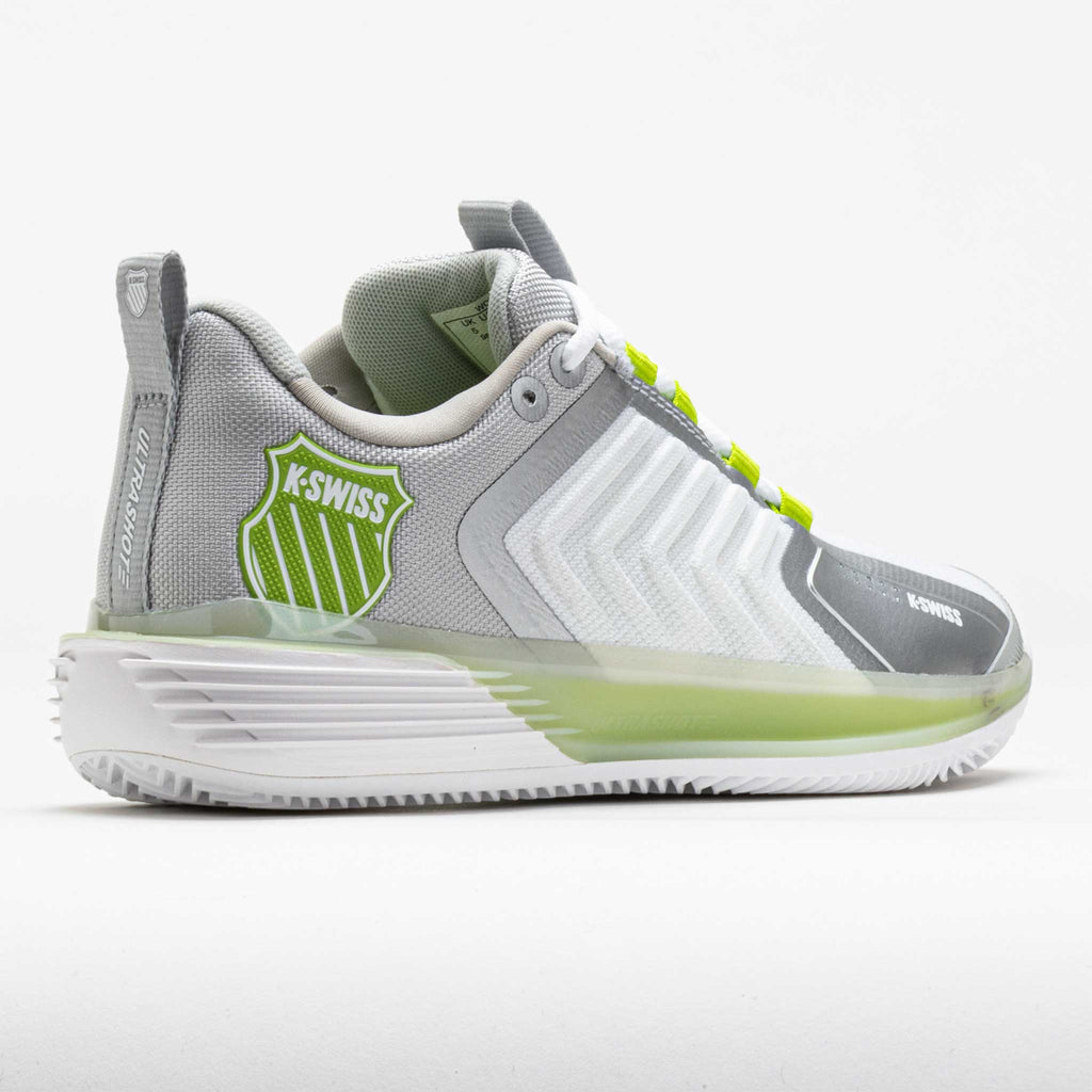 K-Swiss Ultrashot 3 Clay Women's  White/Gray Violet/Lime Green