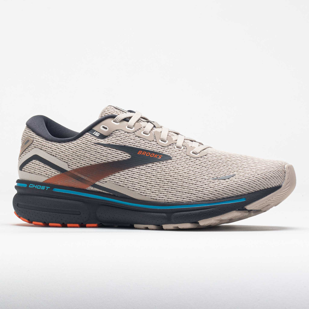 Brooks Ghost 15 Men's  White Sand/Red Orange/Blue
