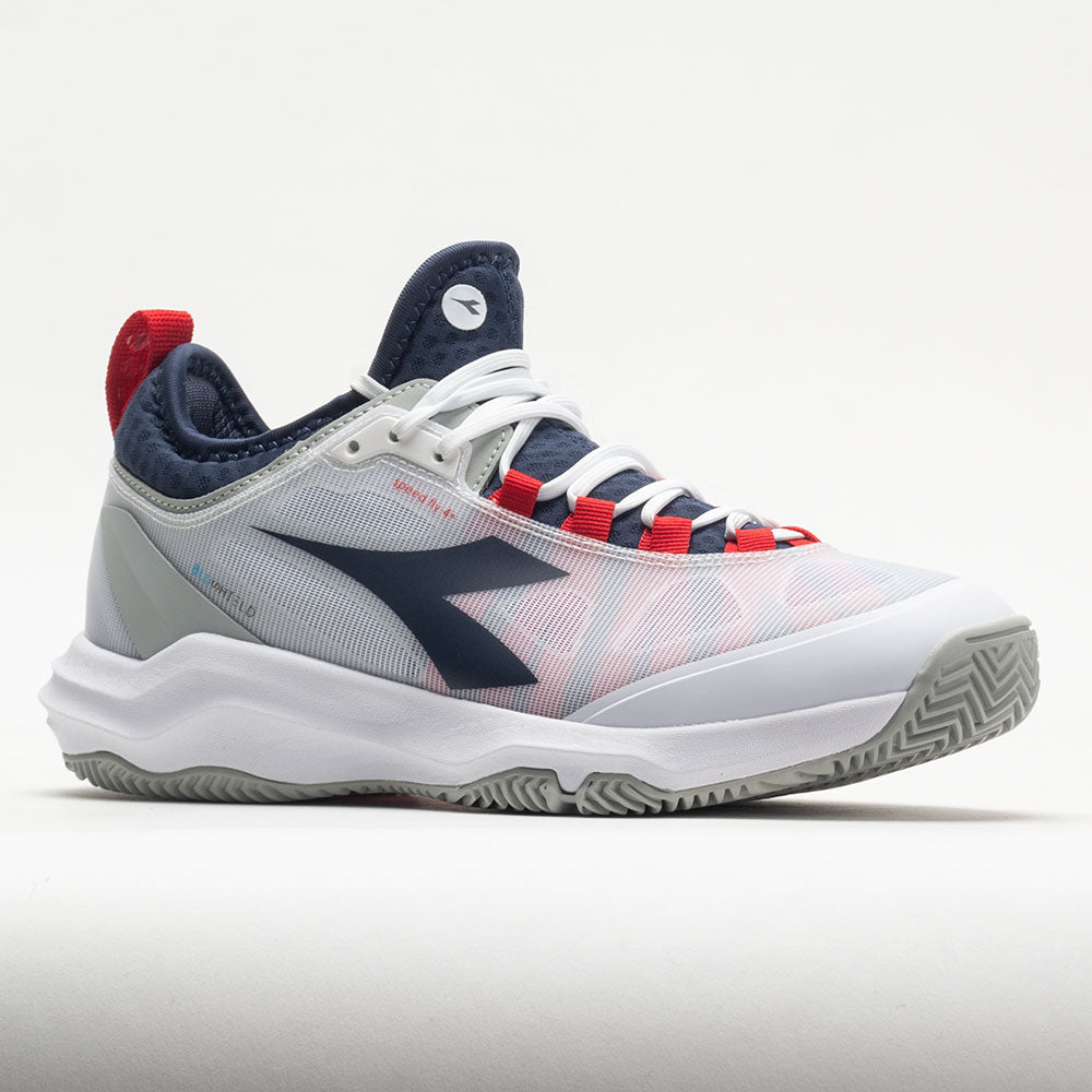 Diadora Speed Blushield Fly 4+ Clay Men's  White/Blue Corsair/Fiery Red